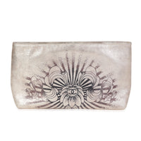 Metallic Gold Iridescent Calfskin Paris-Bombay Frame Clutch