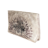 Metallic Gold Iridescent Calfskin Paris-Bombay Frame Clutch