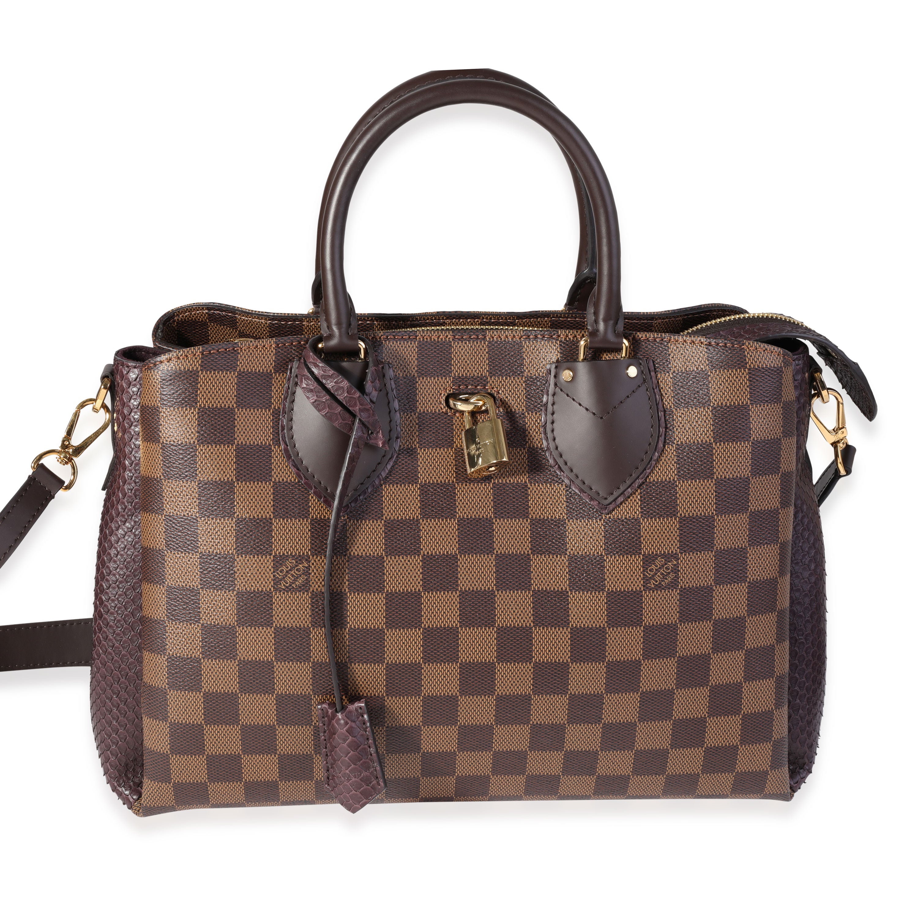 Louis Vuitton Damier Ebene & Purple Python Normandy Bag | myGemma