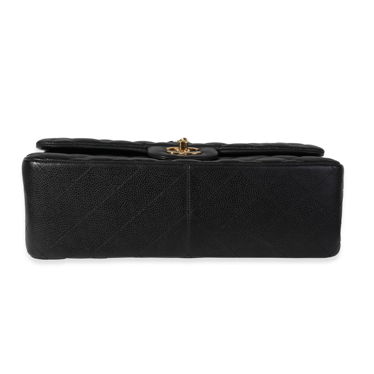 Black Quilted Caviar Jumbo Classic Double Flap Bag