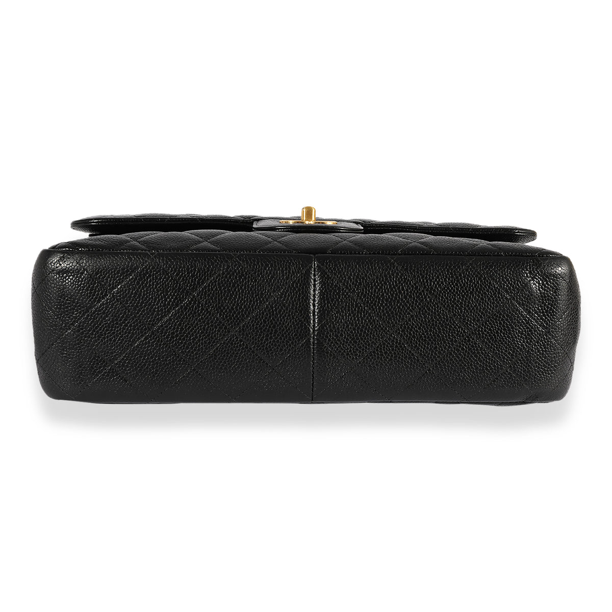 Black Quilted Caviar Jumbo Classic Double Flap Bag