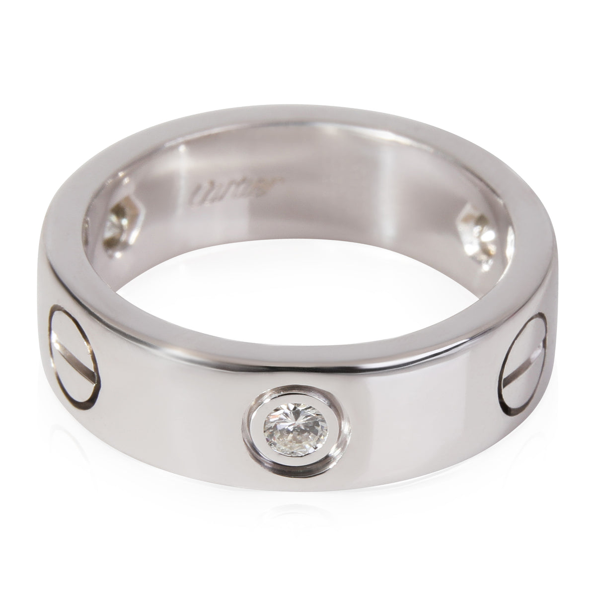 Love Ring, 3 Diamonds (White Gold)