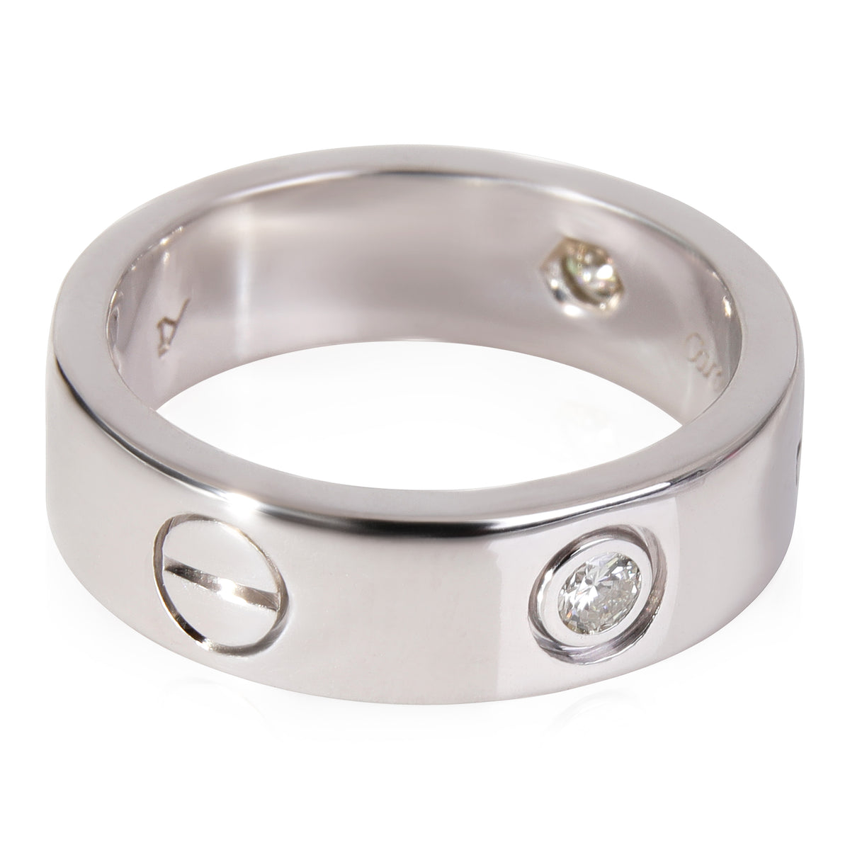 Love Ring, 3 Diamonds (White Gold)