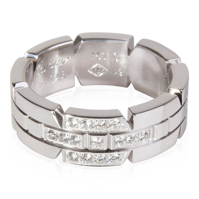 Tank Francaise Diamond Ring in 18k White Gold 0.11 CTW