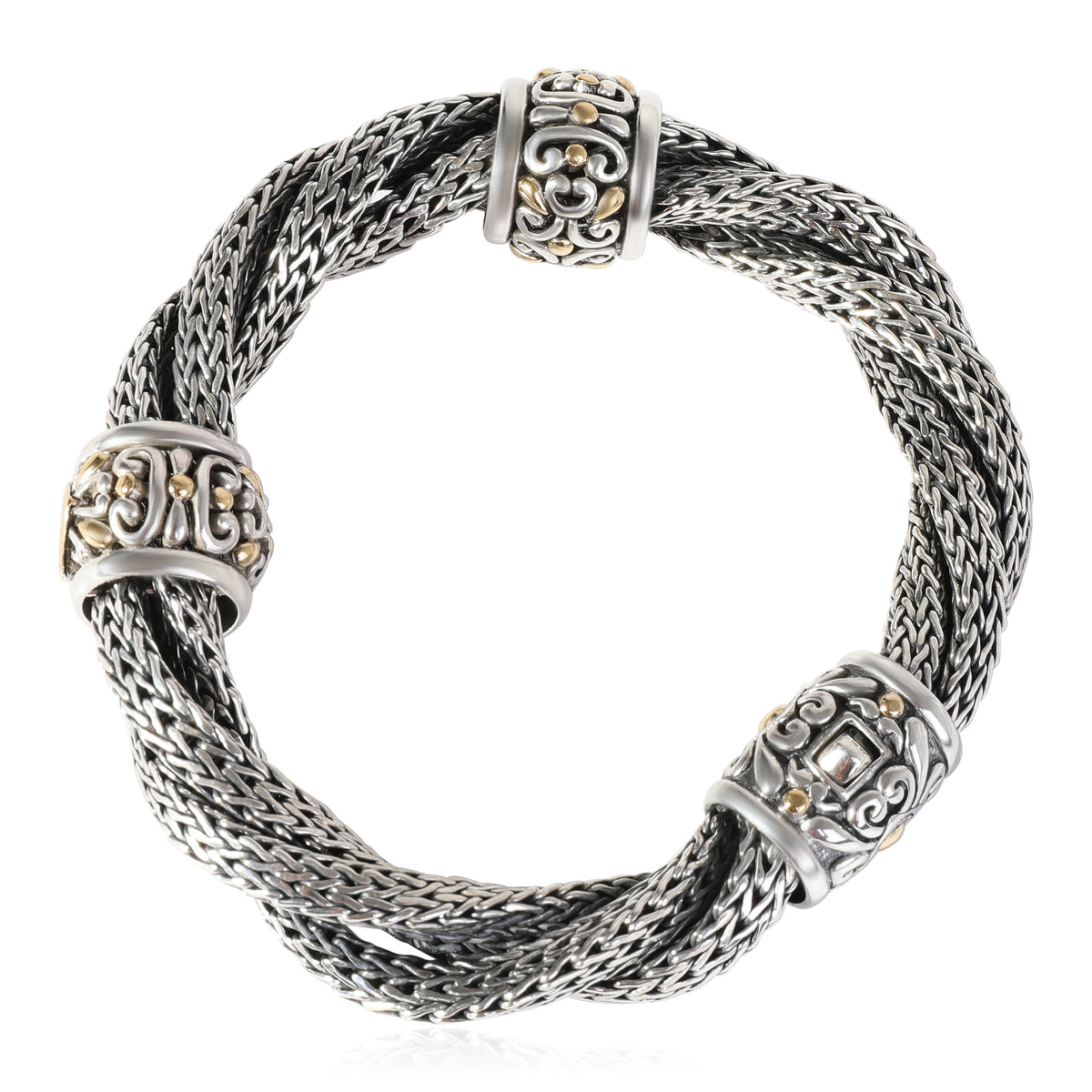 Citrine Classic Chain Twist Bracelet in 18K YG  & Sterling Silver