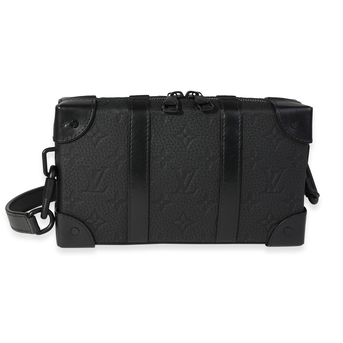 Louis Vuitton Black Monogram Embossed Taurillon Leather Soft Trunk