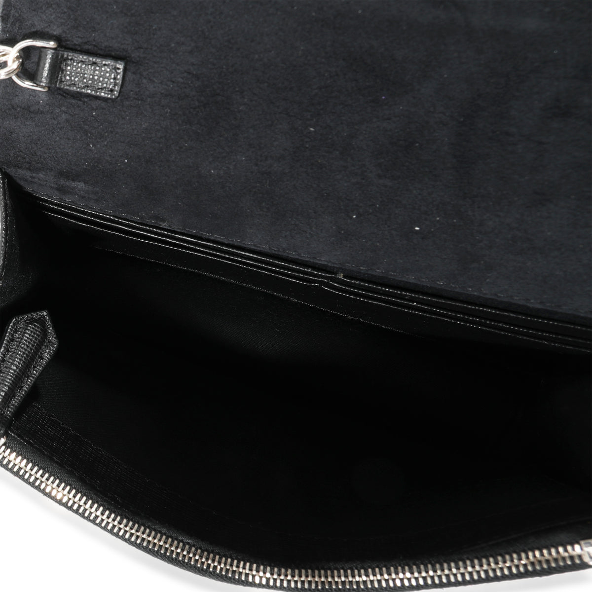 Fendi Black Vitello Elite & Mink Studded Karlito Chain Wallet Handbag bv