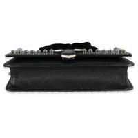 Fendi Black Vitello Elite & Mink Studded Karlito Chain Wallet Handbag stamp