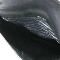 Black Saffiano Leather Retro Logo Flat Crossbody