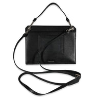 Black Saffiano Leather Retro Logo Flat Crossbody