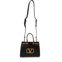 Alcove Black Grainy Calfskin Small Rockstud Bag