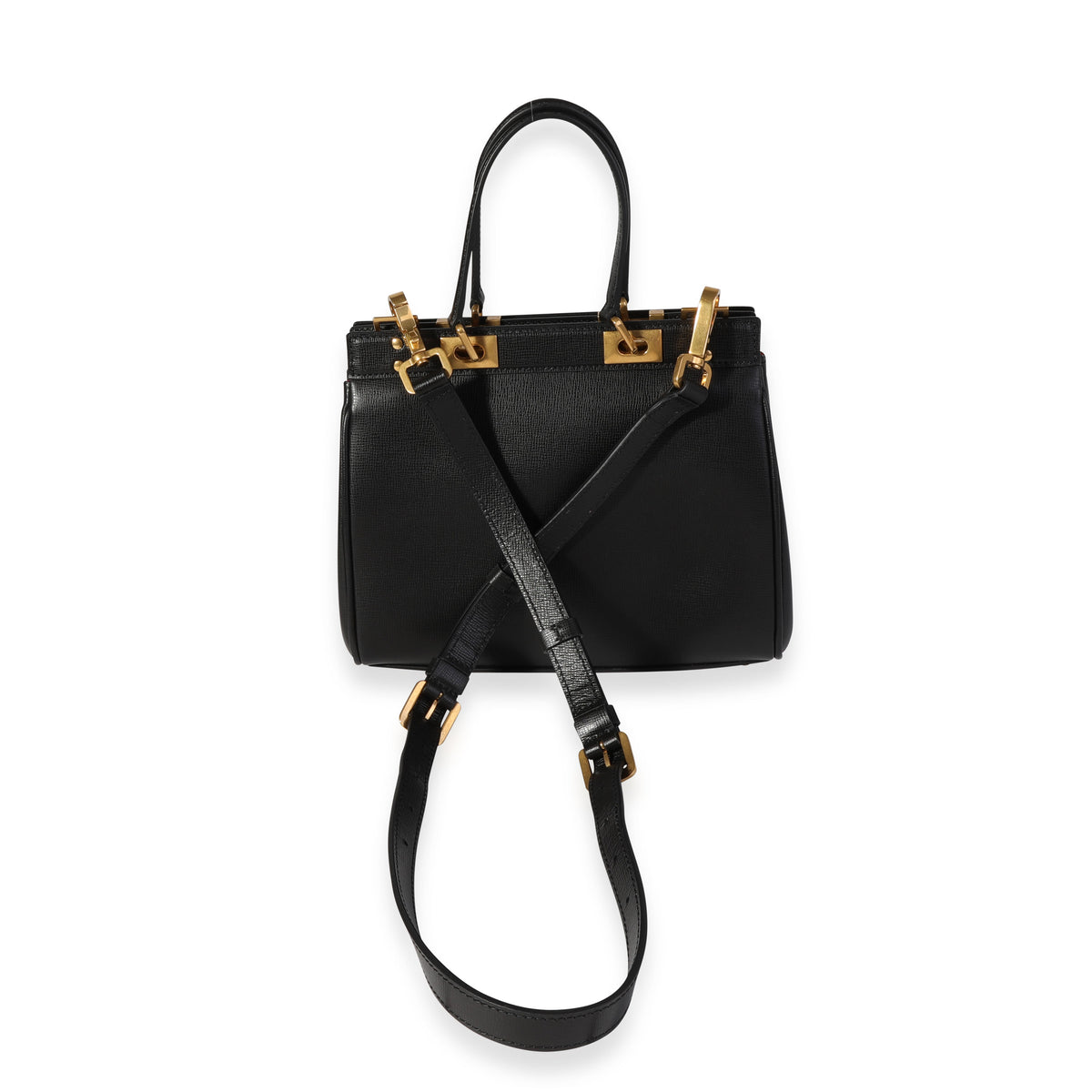 Alcove Black Grainy Calfskin Small Rockstud Bag