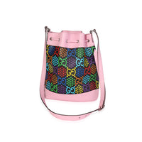 Multicolor Coated Canvas & Pink Leather Psychedelic Bucket Bag