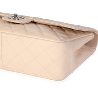 Beige Quilted Jumbo Classic Single Flap Bag