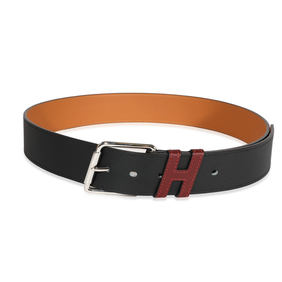 Hermès Noir & Gold Sombrero Partner 40 Belt 90 fv
