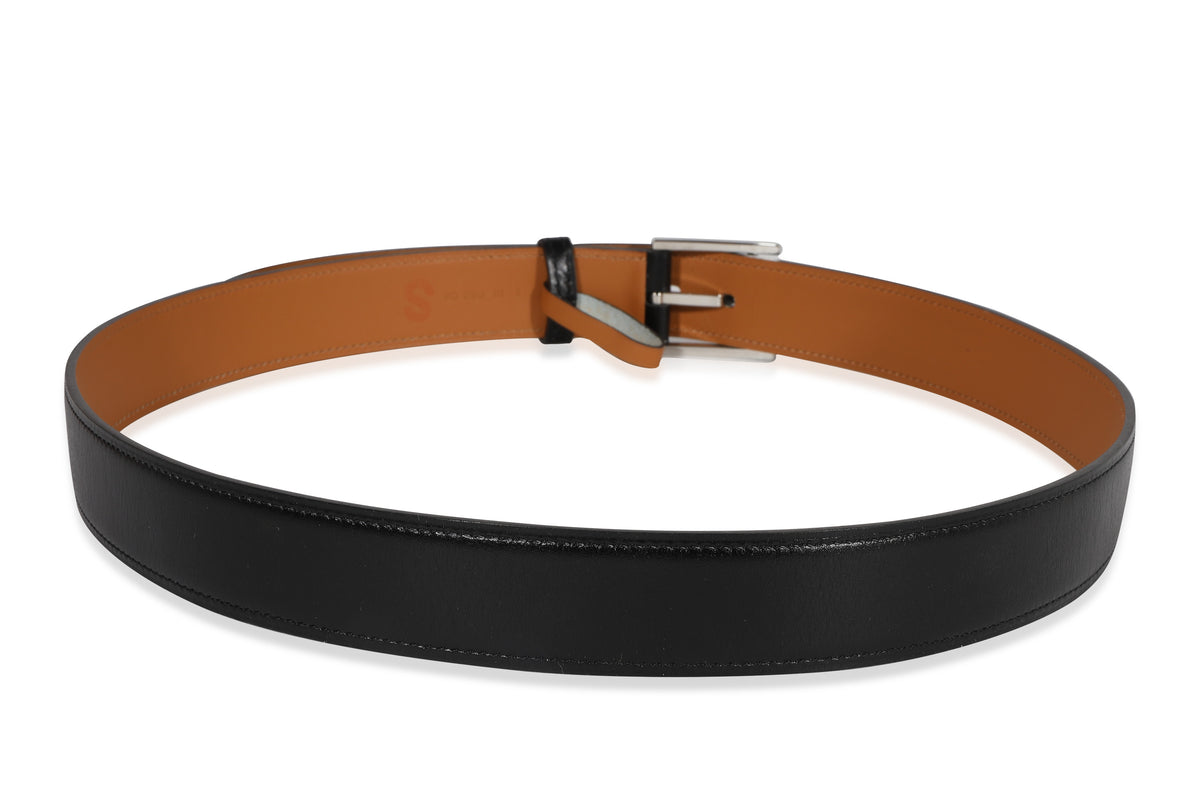 Hermès Noir Box & Gold Chamonix James 32 Belt 90 pv