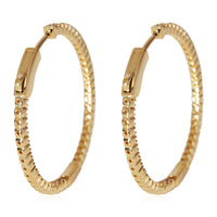 Diamond Inside Out Hoop Earring in 18K Yellow Gold (1 CTW)