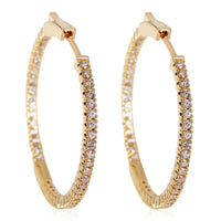 Diamond Inside Out Hoop Earring in 18K Yellow Gold (1 CTW)