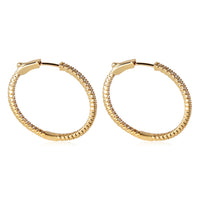 Diamond Inside Out Hoop Earring in 18K Yellow Gold (1 CTW)