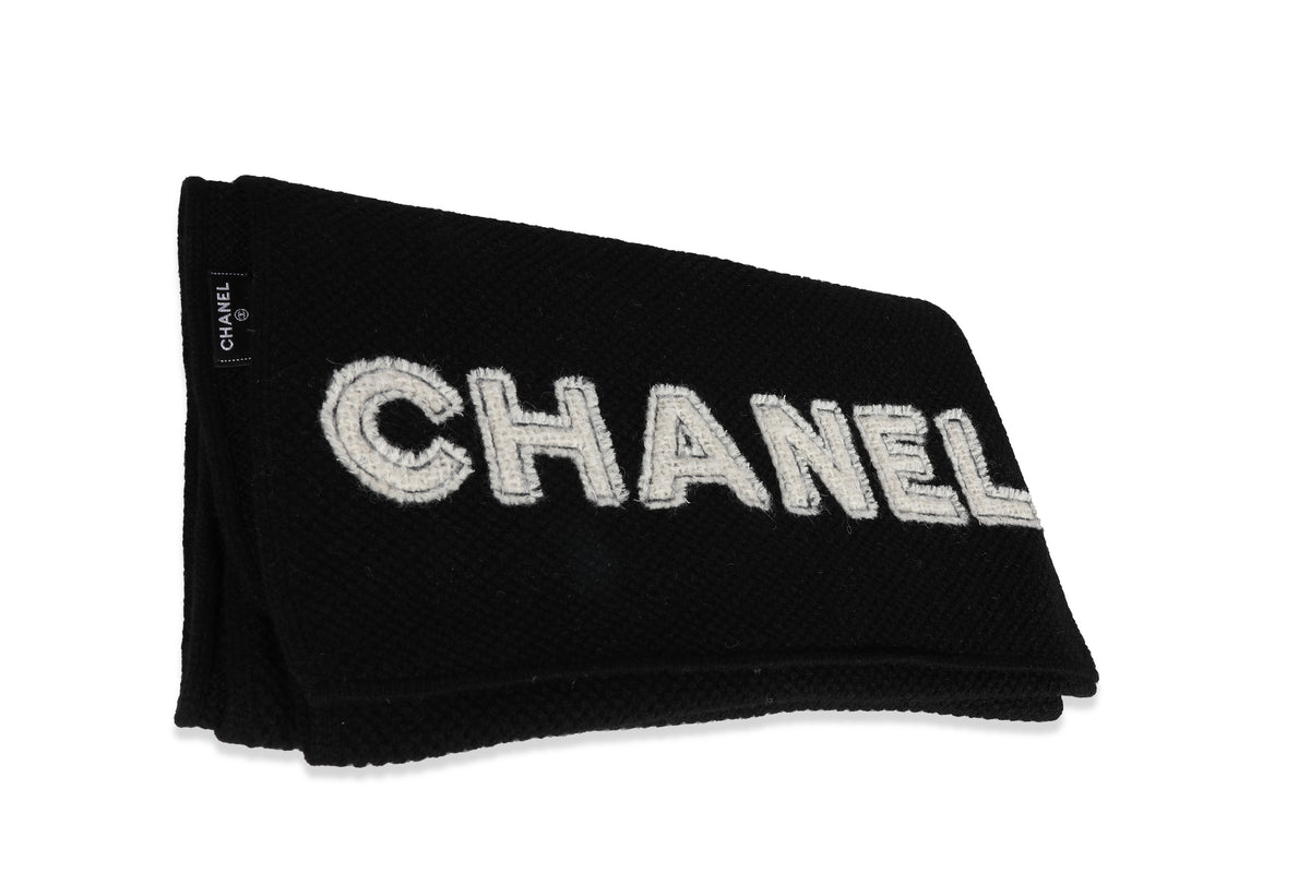 Black & White Logo Cashmere Scarf