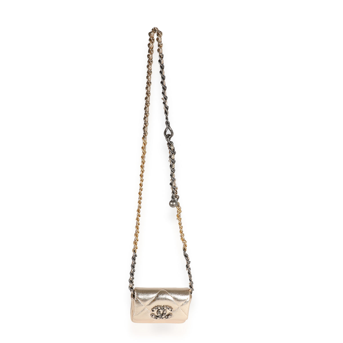 Metallic Gold Lambskin Chanel 19 Belt Bag