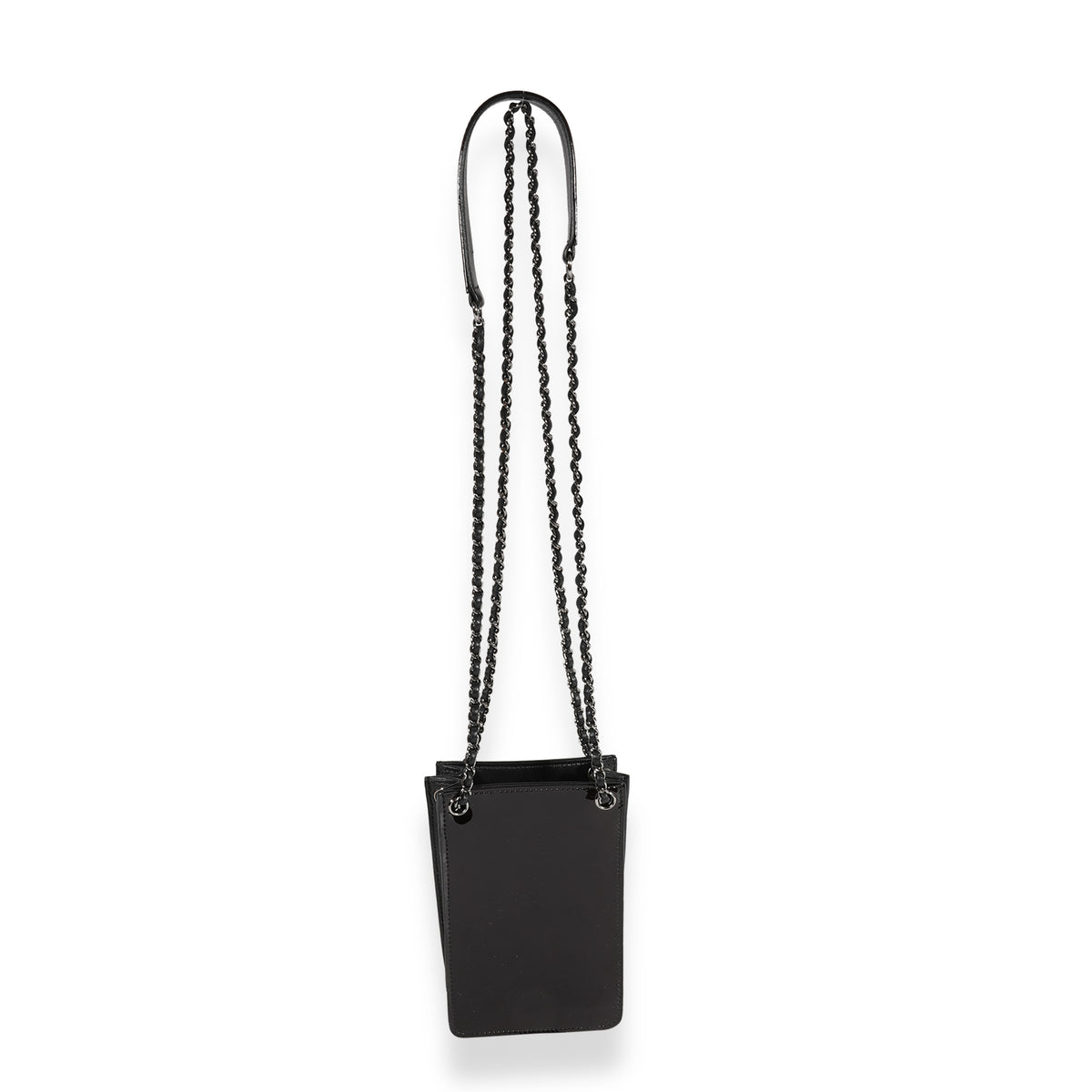 Black Patent Leather CC O-Phone Holder Crossbody