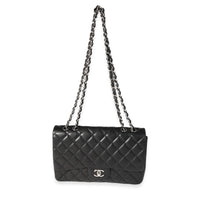 Black Quilted Lambskin Jumbo Classic Single Flap Bag