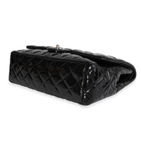 Chanel Black Quilted Patent Leather Maxi Classic Double Flap Bag Handbag box
