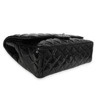 Chanel Black Quilted Patent Leather Maxi Classic Double Flap Bag Handbag clasp