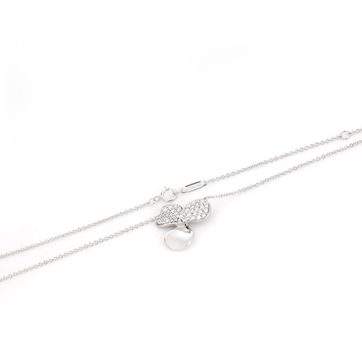 Paper Flowers Single Station Necklace in Platinum 0.33 ctw