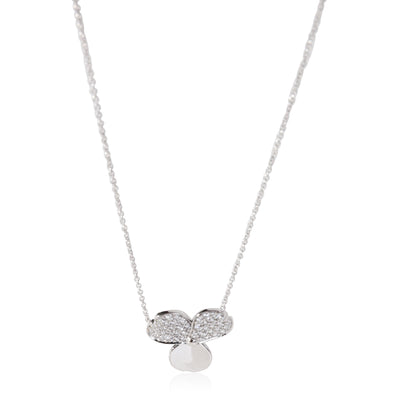 Paper Flowers Single Station Necklace in Platinum 0.33 ctw