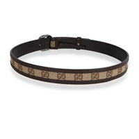 GG Canvas & Brown Leather Interlocking G Belt 75