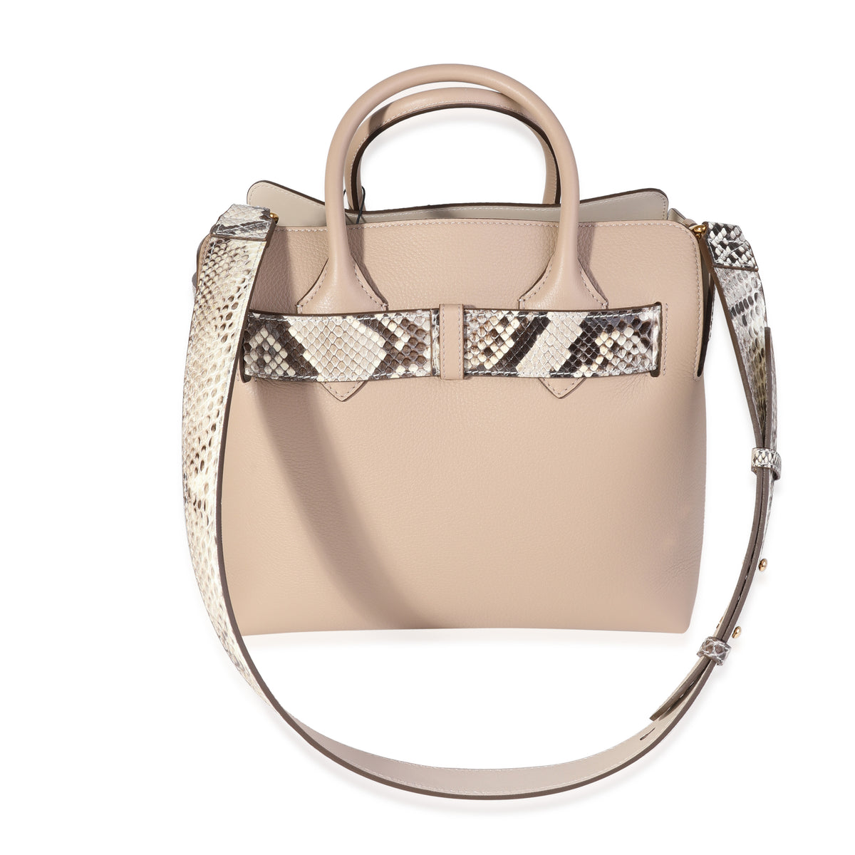 Burberry Natural Python & Pale Drift Leather Small Belt Bag Handbag pv