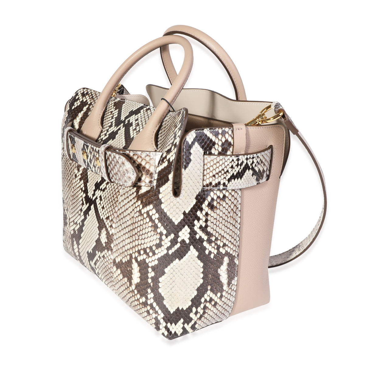 Burberry Natural Python & Pale Drift Leather Small Belt Bag Handbag sv
