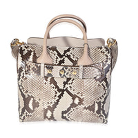 Natural Python & Pale Drift Leather Small Belt Bag