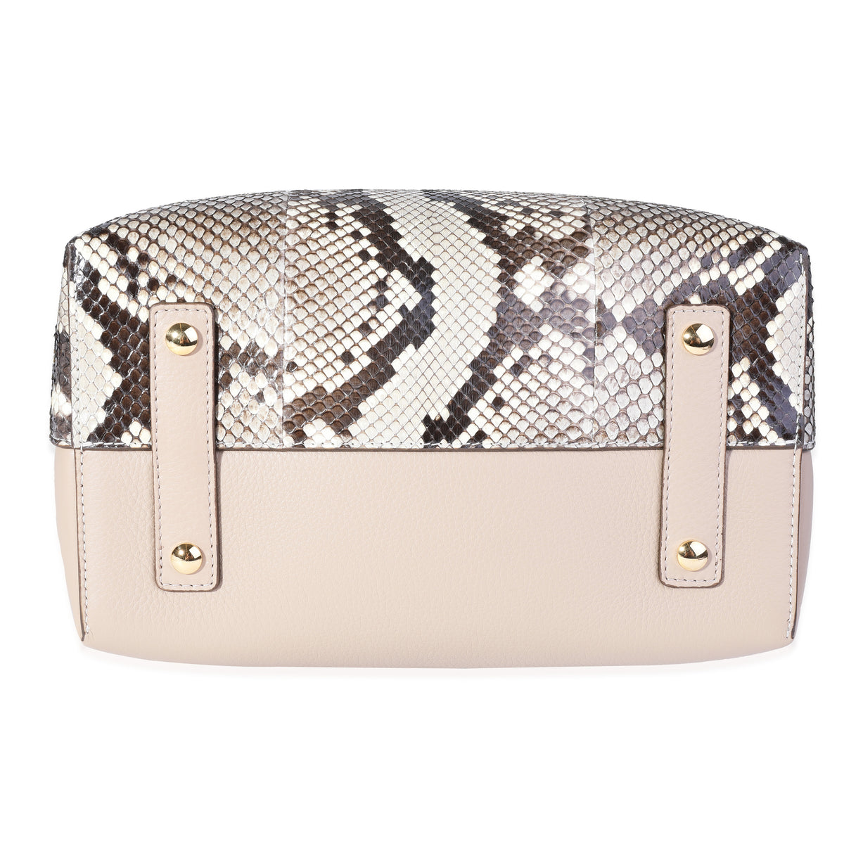 Natural Python & Pale Drift Leather Small Belt Bag
