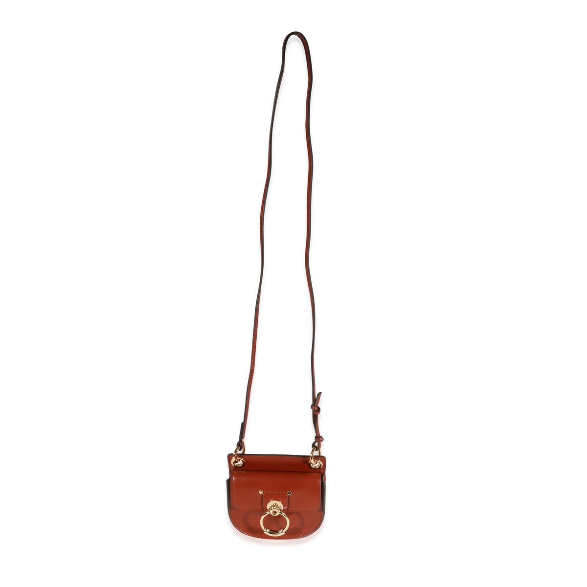 Chloe Sepia Brown Leather The Mini Flat Pouch