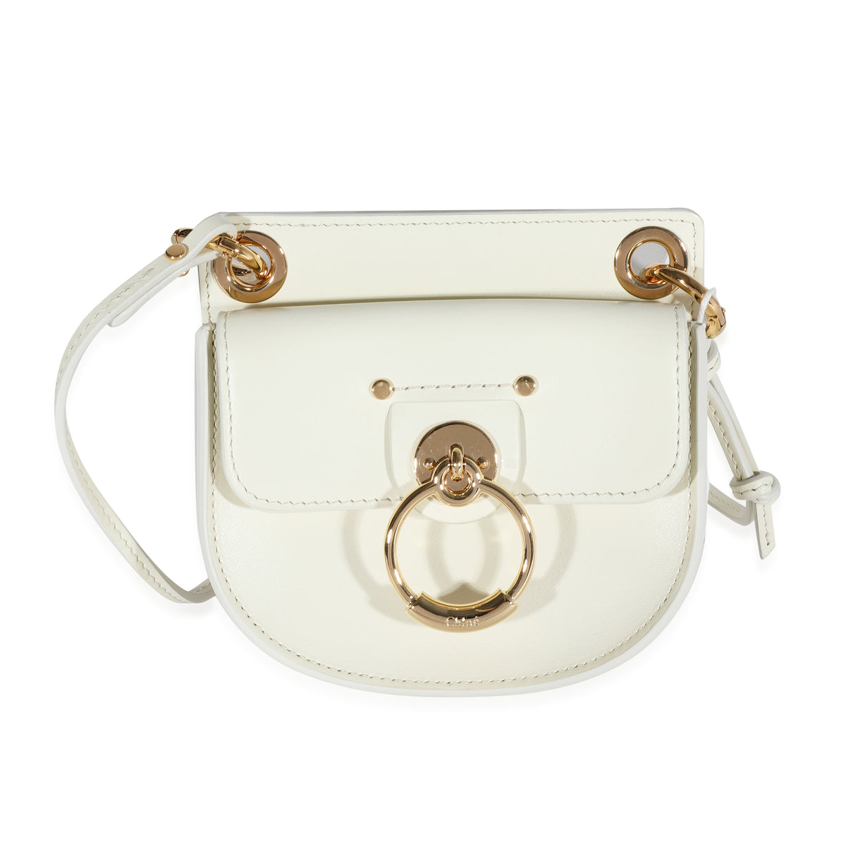 Chloe Natural White Leather The Mini Flat Pouch | myGemma