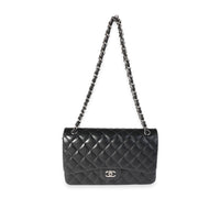 Black Quilted Lambskin Jumbo Classic Double Flap Bag