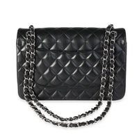 Black Quilted Lambskin Jumbo Classic Double Flap Bag