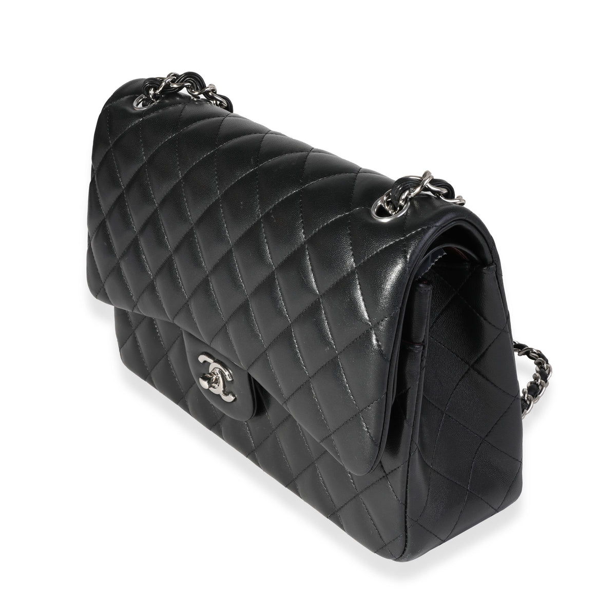 Black Quilted Lambskin Jumbo Classic Double Flap Bag