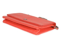 Chanel Coral Lizard Wallet On Chain Handbag box