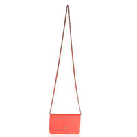 Chanel Coral Lizard Wallet On Chain Handbag bv