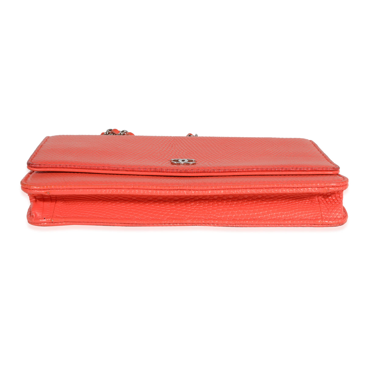 Chanel Coral Lizard Wallet On Chain Handbag stamp