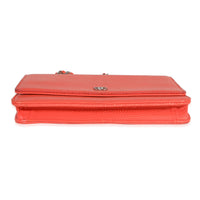 Chanel Coral Lizard Wallet On Chain Handbag stamp