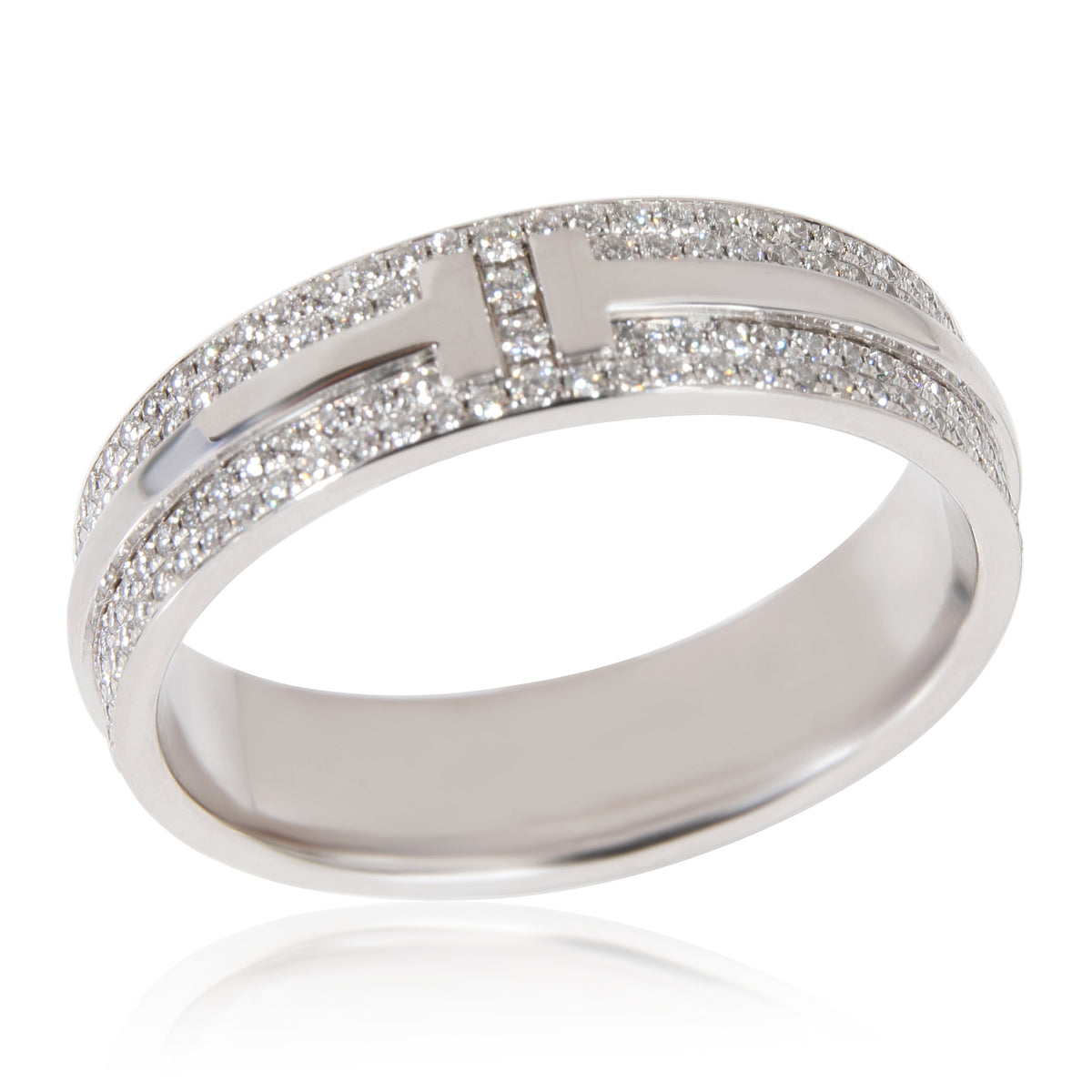 Tiffany & Co. Tiffany T Wide Diamond Ring in 18k White Gold 0.57 CTW bv