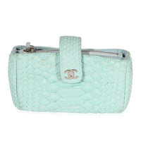 Mint Python Mini Phone Holder Clutch