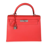 Hermès Rose Jaipur Epsom Sellier Kelly 28 PHW Handbag fv