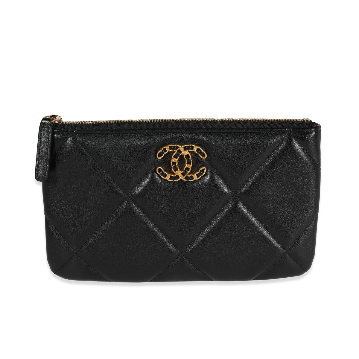 Black Lambskin Quilted Chanel 19 O Case