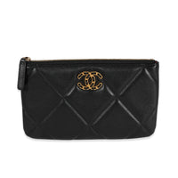 Black Lambskin Quilted Chanel 19 O Case